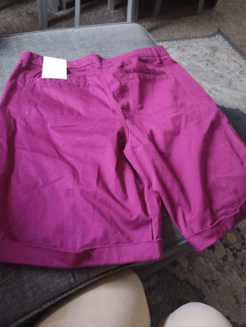 croft & barrow Women's Fuchsia Cuffed Bermuda Shorts